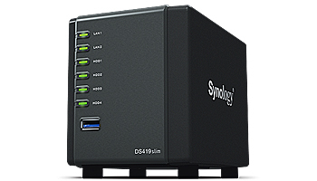 Synology、手のひらサイズの超小型4ベイNAS「DiskStation DS419slim」