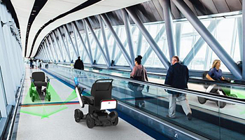 JAL、羽田空港で次世代型電動車いすの自動運転の試験走行を実施
