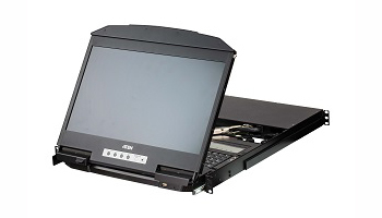 1UサイズのマルチビューワイドスクリーンLCD KVMドロワー、ATENから