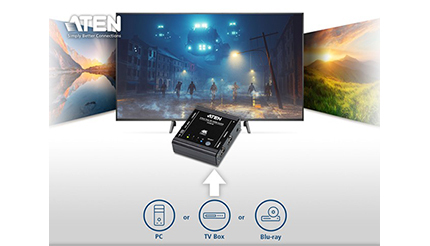 ATENジャパン、4K60p対応の超小型3入力HDMIスイッチャーを発売