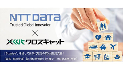 クロスキャット、保険代理店向けDX推進支援「BizWise」でNTTデータと契約