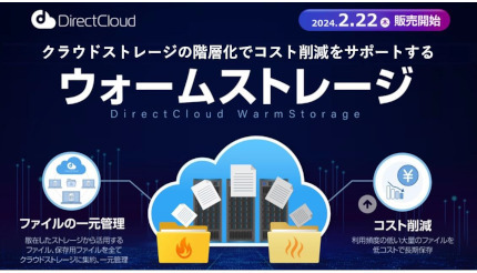 ダイレクトクラウド、「DirectCloud ウォームストレージ」の販売を開始