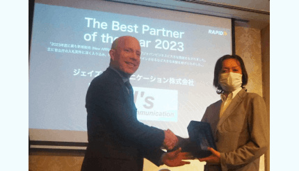 ジェイズ、ラピッドセブンから「The Best Partner of the Year 2023」を受賞