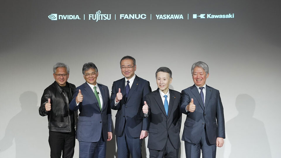 富士通など4社、AIロボット分野で協業検討開始　会見にはNVIDIAフアンCEOが登壇