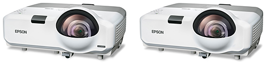 エプソン、従来の約半分の距離で投写する超短焦点プロジェクター「EB 